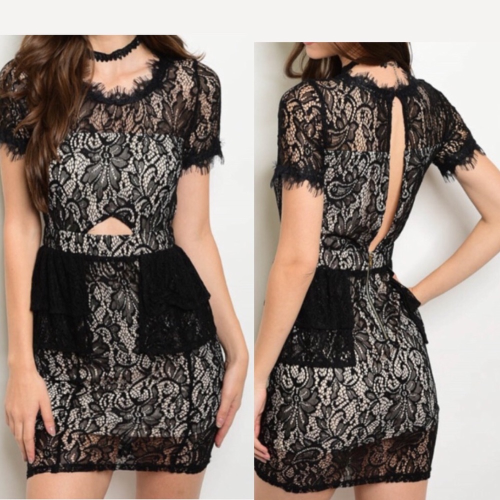 Lace Peplum Dress